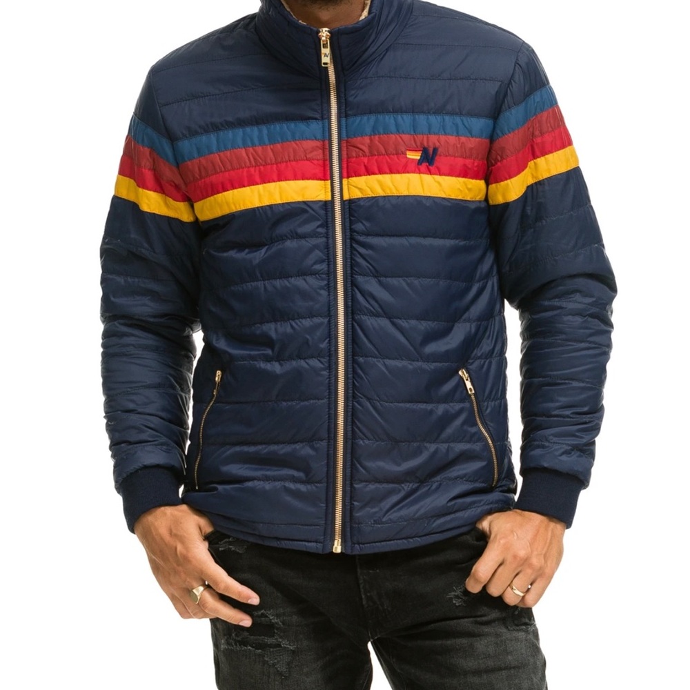 AMAZING LIKE NEW Aviator Nation Mens Navy 4 Stripe Jacket FREE SHIPPING